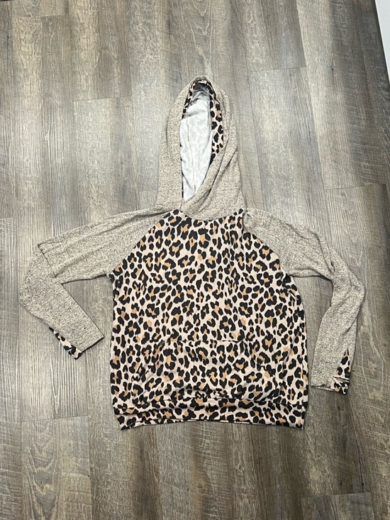 My Story Tops - My Story beige Leopard Print Knit Top with Brown Accents